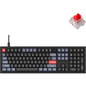 Keychron V6 Wired Custom Mechanical Keyboard Knob Version, Full-Size QMK/VIA Programmable Macro with Hot-swappable Keychron K Pro Red Switch Compatible with Mac Windows Linux Black (Non-Transparent)