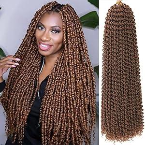 Passion Twist Hair 24 Inch 8 Packs Passion Twist Crochet Hair For Women Passion Twists Braiding Hair Long Bohemian Spring Twist Hair Crochet Braids Synthetic Hair Extension (24 Inch, 1#)