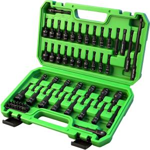 55-Piece Magnetic Nut Driver Set, Metric & SAE 1/4" Hex Shank, Impact Socket Adapters, Snappy Driver Bits, Drill Bit Extension, 14PCS Screwdriver Bit Set