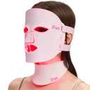 IFAE Red Light Therapy for Face and Neck, Red Light Therapy Mask with 850nm Infrared (NIR) Portable Led Face Mask with Eye Protection and Remote for True Anti-Wrinkles Skincare at Home Pink