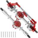 Metal Front & Rear Portal Axle Set Upgrades Parts Compatible with WPL C14 C24 C34 C44 B14 B24 1/16 RC Car (Silver)