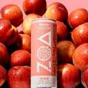 ZOA Zero Sugar Energy Drink Variety Pack, Sugar Free with Electrolytes, Healthy Vitamin C, Amino Acids, Essential B-Vitamins, and Caffeine from Green Tea, 18 12 oz cans, White Peach, Tropical Punch, Frosted Grape