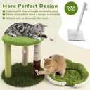 WOOCHPET 20" Small Cat Tree for Kittens, Cute Green Mini Kitty Tower with Removable Washable Perch Bed, 3 Sisal Scratching Posts, Toy Mouse for Small Indoor Cats