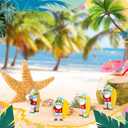 50 Pcs Mini Summer Beach Gnomes Figurines Bulk Small Ocean Rubber Figures to Hide Funny Little Hawaiian Luau Party Favors Gifts Ornament for Home Office Miniature Crafts Decorations