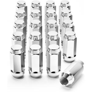 Orion Motor Tech 1/2x20 Lug Nuts, 1/2''-20 Wheel Lug Nuts Compatible with Ford Explorer, Jeep Grand Cherokee, Wrangler Liberty Commander, Lincoln MKX, and More, Set of 20 (Silver)