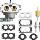 791230 Carburetor, Compatible with 20HP 21HP 23HP 24HP 25HP 4 Cycle V-Twin Engines 405777 406777 407777, John Deere MIA10632 LA150 LA130 L120 with Filters, Replaces#: 799230, 699709, 499804