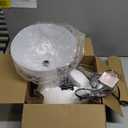 Floor Lamp, LED Standing Lamps with White Plastic Shade, Black Modern Torchiere Floor Lamp, Tall Lamps for Living Room Dorm, Bulb not Included