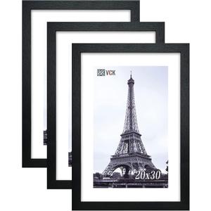 VCK 20x30 Frame 3 Pack,Solid Wood Black 20x30 Poster Frame, Wall Mounting Hanging