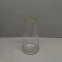 Clear Glass Flower Vase with Gold Mouth for Centerpieces Home Wedding Decoration (1, Large 5.2" x 9.9)