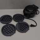 Mini Waffles Maker with 6 Removable Plates, 3 in 1 Small Waffle Maker Mini- Waffle, Heart Waffle, Donut, 4.5" Non Stick Waffle Iron for Kids and Families, Black