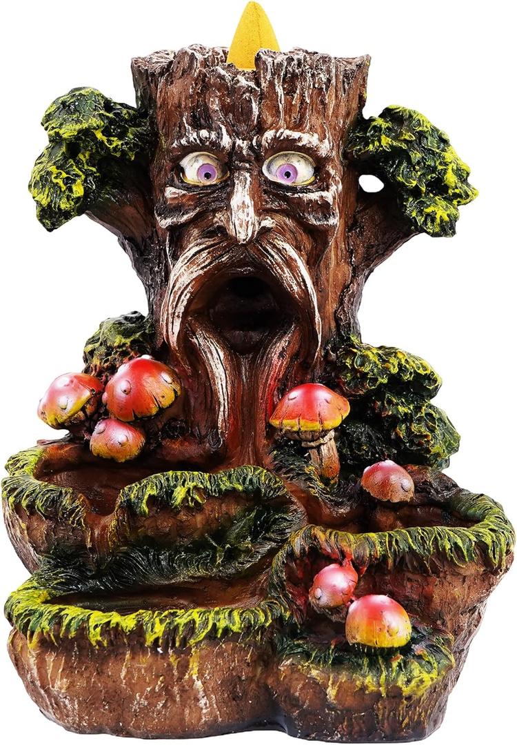 Fantasy Gifts Tree Man Backflow Burner Ornament  Multicolor 6 x 5 Inch Waterfall Dcor Accent | Nature-Inspired Tree Man Tabletop Decoration for Home & Meditation Spaces