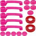 SYOWADA 15 PCS Door Handle Covers Kits, Exterior Door Bowl Trim, Replacement for Wrangler JK JKU 2-Door 4-Door Handles 2007-2018 (Pink)