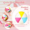 Jexine 100PCS Mini Beach Stress Balls Bulk 2.5" Rainbow Squeeze Mini Pool Balls Beach Stress Relief Toys for Girl Boy Birthday Summer Hawaiian Water Games Party Favor(Bright Color)