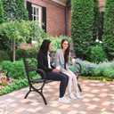 FDW | 50" Outdoor Garden Bench | Black | 485lbs Load Capacity, Floral Pattern