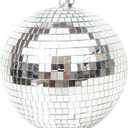 8 Inch Mirror Disco Ball Hanging Disco Ball for Party Stage Wedding Holiday Decoration, Silver