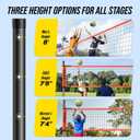 Outdoor Volleyball Net Set, 32FT Regulation Size Anti-Sag Net System, Easy Setup Adjustable Height Poles, Portable Complete Set with Volleyball, Pump, Hammer, Boundary Line & Carry Bag for Backyard