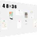 Scalloped Bulletin Board 48x36 inches, Decorative Felt Pin Board for Wall Cute Cork Board Alternative with Push Pins, Foldable Display Vision Board for Photos, Notes & Reminders,
