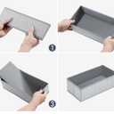 Drawer Organizers - 4 Pack Foldable Closet & Sock Organizers, Fabric Dresser Drawer Dividers for Clothes, Underwear, Bras, Socks