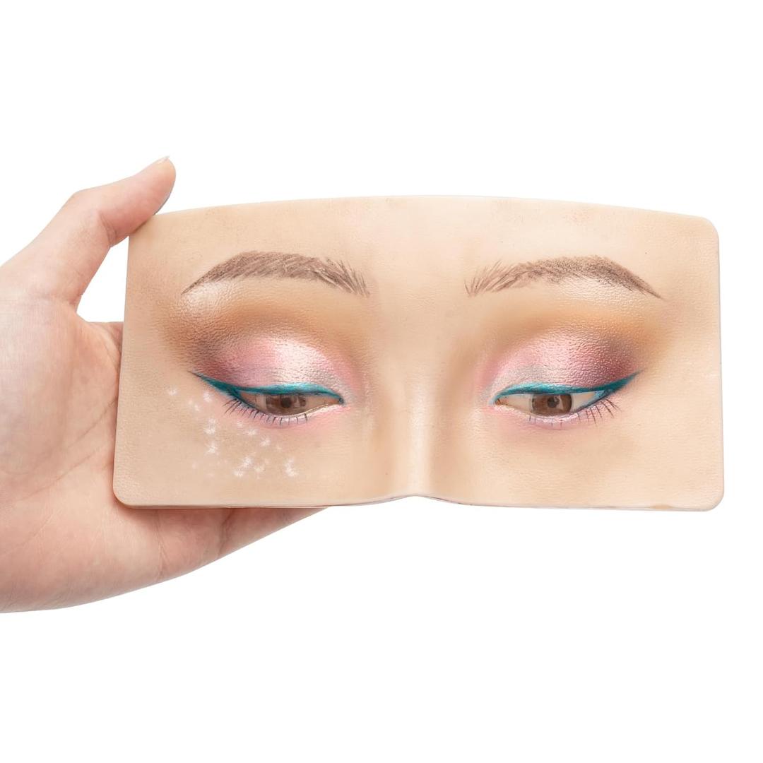 Makeup Practice Face Board 3D Realistic Pad, Reusable eyeshadow practice eyes for Makeup Artist Board Makeup Practice, Eyeshadow Eyeliner Eyebrow Mapping Realistic Face Skin make up practice face (White)