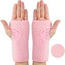 2 Pieces Carpal Tunnel Wrist Brace for Night Wrist Sleep Supports Splints Stabilizer and Hand Brace Cushioned to Help with Carpal Tunnel Pain Relief Universal Adjustable Fit(Breathable Style,Pink)
