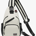 Convertible Sling Bag Crossbody Backpack, 7.9" Tablet Bags with Headphone Jack Shoulder Bag Casual Pack for Women Men Hiking Travel (White) S