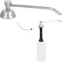 Heavy Duty Brass Countertop Liquid Soap Dispenser, Commercial Grade Top Fill Built-in Soap Dispenser with 34 oz/ 1L Bottle for Bathroom, Kitchen, Public Restroom, Chrome Finish, 6 Spout