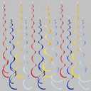 36 Pcs Red Blue Yellow Hanging Swirl Decorations Colorful Felt Swirl Streamer Spiral Ceiling Decorations Garland for Carnival Circus Clown Fiesta Festival Birthday Baby Shower Wedding Party Supplies