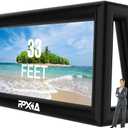 Blow Up Projector Screen Outdoor 33ft Supports Front and Rear Projection, Extra Large Inflatable Projector Screen with Air Blower for Outside Movie Nights Home Theater Backyards Pool Party Fun