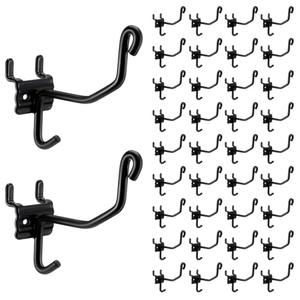 Otoolling 40pack Slat Wall Gun Cradles Heavy Duty Gridwall Gun Cradles Black Metal Display Hanger Vinyl Coated Horizontal Hooks for Rifle Shotgun and Bow