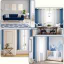 Set of 2 Chiffon Ombre Sheer Curtains, Gradient Window Curtain Panels Drapes, Grommet Top Semi Sheer, Voile Window Treatment for Girls Bedroom, Living Room, Patio Door, 52 x 63 in, Navy Blue