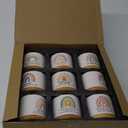 SAIWEILAI Ceramic Succulent Planter Pots Set of 9 with Bamboo Trays, Round Painted Plant Pots for Indoor Desktop Decoration, White