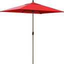EliteShade USA 10-Year-Non-Fading 6.5x10Ft Rectangular Market Umbrella Patio Umbrella Outdoor Table Umbrella with Ventilation, Red