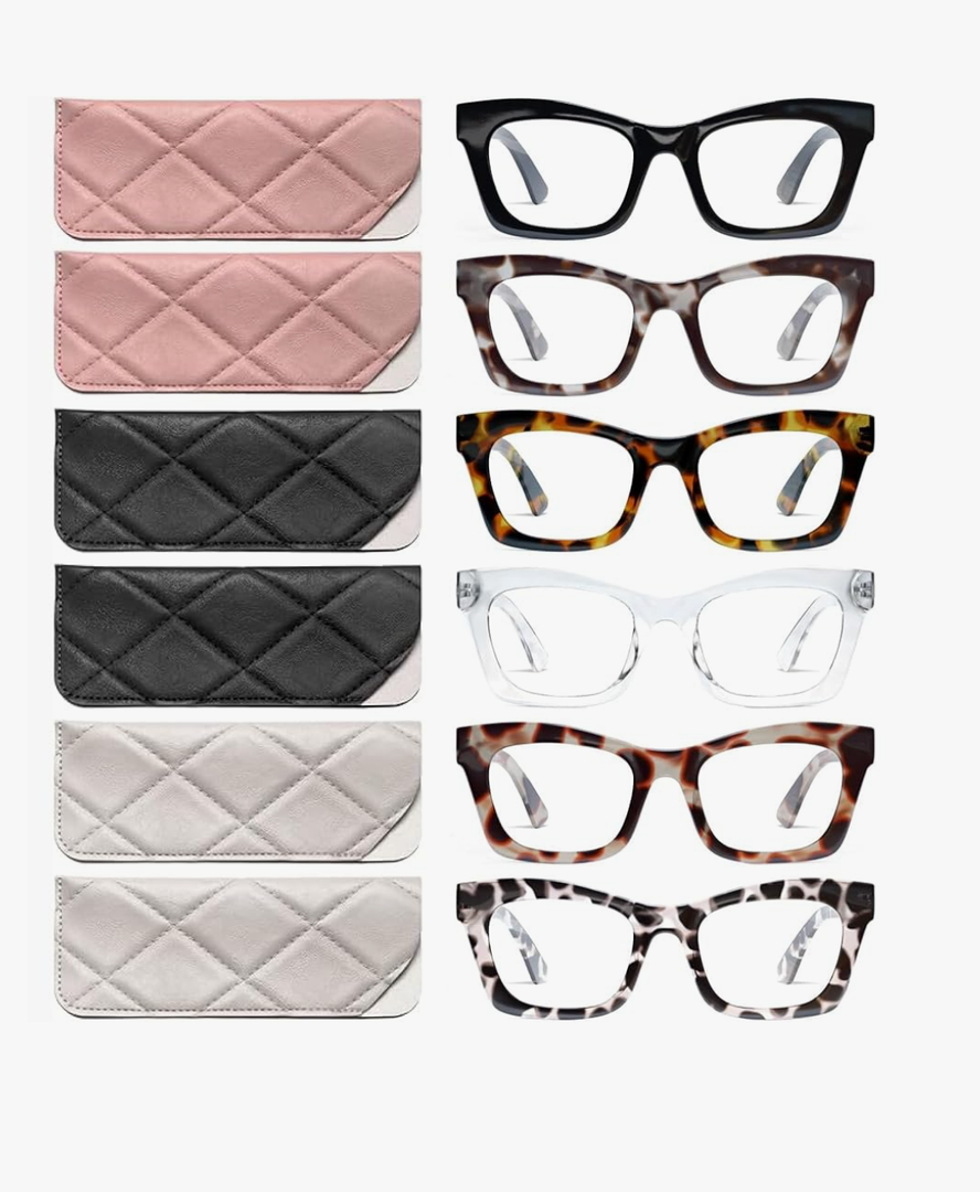CCVOO Stylish Reading Glasses for Women, Eyeglasses, Blue Light Readers for Women, Computer Eye Glasses, Cheaters