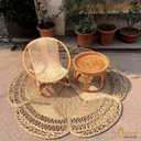 Boho Round Jute Seagrass Rug for Living Room & Dining - 4ft Woven Boho Rug