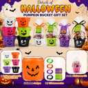 Halloween Plastic Pumpkin Candy Buckets Gift Set,24-Pcs(6 Colors)