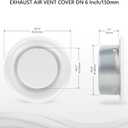 FRESH SPEED 6 Inch AC Air Vent Cover Steel Round Exhaust Adjustable Valve Diffuser for Home Wall Ceiling