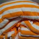 18 Pcs Orange Cabana Stripe Family Towels Set with Hanging Loop-6 Bath Sheets,6 Hand Towels,6 Washcloths Ultra Soft Bathroom Towel Highly Absorbent Quick Dry Shower Towel for Beach Chair,Spa,Gym,Hotel