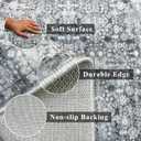 5x5 Square Washable Area Rug: Low Pile Non Slip Large Floor Mat Soft Barefoot Comfort for Small Living Room Grand Entryway Master Bedroom Playroom and Apartment Decor Grey