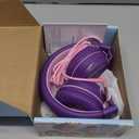 AILIHEN Kids Headphones for School, Safe Volume Limited 93dB, On-Ear HD Mic Stereo Sound Girls Boys Wired Headphones for Kid, Foldable Headset for Travel Computer Plane Kindle Tablet (Pink Purple)