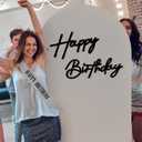 2 x Happy Birthday Sign and Sash Set - Black Felt Birthday Sign for Backdrop with Adjustable Gold Birthday Sash for Women, Girls, Party Decorations & Photo Props