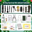 3 x 2025 Advent Calendar Survival Kit for Men, 24 Days Christmas Countdown with Outdoor Tools, Xmas Holiday Surprise Gifts for Camping Fishing Hiking Adventures