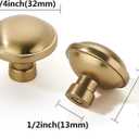 Khtumeware 6 Pack 1-1/4 inch Brushed Brass Cabinet Knobs - Brushed Gold Drawer Pulls for Kitchen & Dresser Drawers