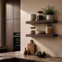 Floating Shelves 3 inch Thick for Wall Set of 2,Solid Pine Wood Wall Mount Shelf for Kitchen Living Room Bedroom Bathroom,8" D x 24" L x 3" H-Dark Walnut