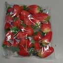 24pcs Realistic Artificial Strawberries Decorative Fruit Models Plastic for Home Store Event Education