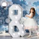 Marquee Letters 4 Feet Tall Large Light Up Letters Baby Shower Decorations Wedding Engagement Proposal White Party Decorations Mr and Mrs Sign Big Cardboard Backdrop &