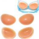 Majurphy Silicone Bra Inserts Pads,Non-adhesive Padding Insert, Boombas Breast Enhancer Push Up Bra Inserts,Chicken Cutlets Bra Insert,Orange, 1 Pair