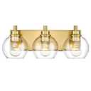 DORESshop 3-Light Gold Bathroom Light Fixtures with Opal Shades, Brushed Metal Gold Vanity Light Over Mirror, Modern Wall Sconce Lighting for Bedroom Hallway Dressing Room Powder Room