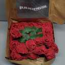 InnoGear Artificial Flowers, 50 Pcs Dark Red Foam Fake Roses Bulk with Stems for Mother's Gift Decoration Celebration DIY Wedding Bouquets Centerpieces Bridal Shower Party Christmas Tree
