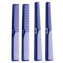 JOHNNY B. Professional 4 Pack Carbon Cutting & Styling Combs for Barbers, At-Home Use, Blue