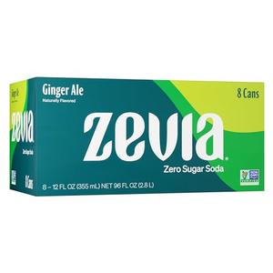 Set of 2 Pack, Zevia Zero Sugar Soda, Ginger Ale, 12 oz Cans (8-Pack) – Naturally Sweetened, Non-GMO Project Verified, Gluten-Free, Vegan, Best Before 03/12/2026 